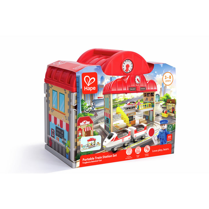 Hape Portable Train Station Set