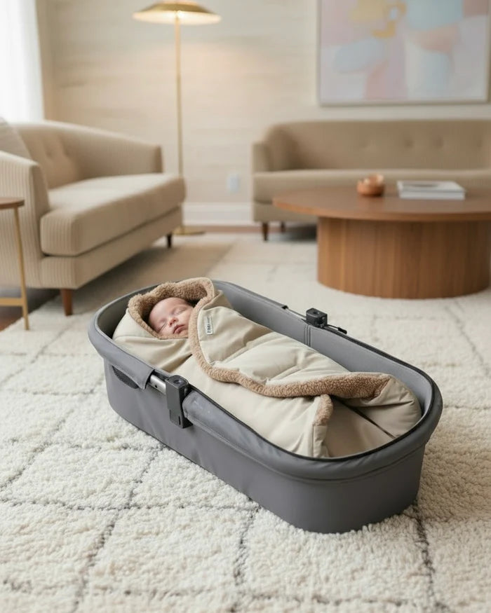 7AM Enfant Nido Benji Car Seat & Bassinet Wrap - Oat, Cacao