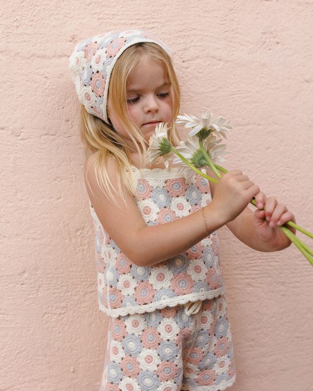Rylee + Cru Lili Knit Set - Blue, Light Pink, Ivory
