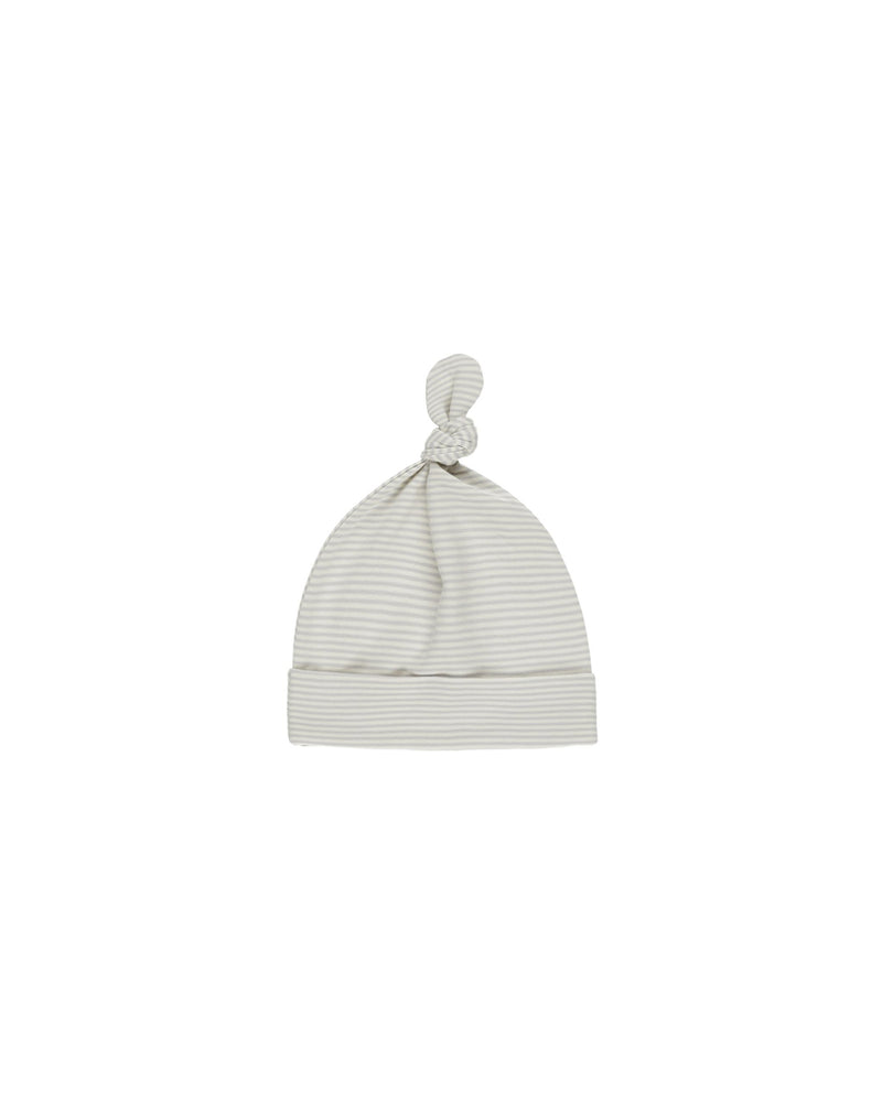 Quincy Mae Knotted Baby Hat - Sky Micro Stripe