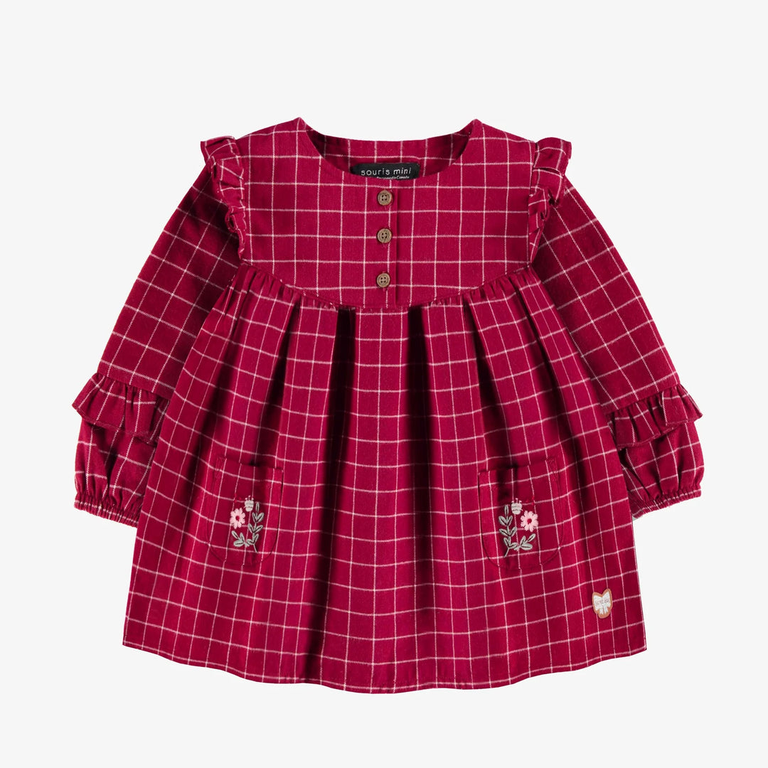 Souris Mini Brushed Flannel Red Plaid Dress