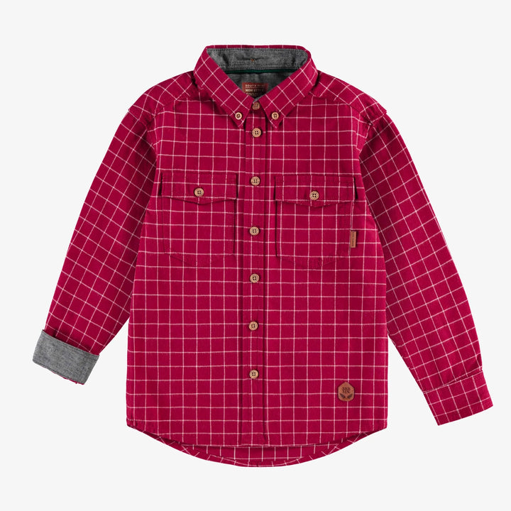 Souris Mini Brushed Flannel Red Plaid Shirt