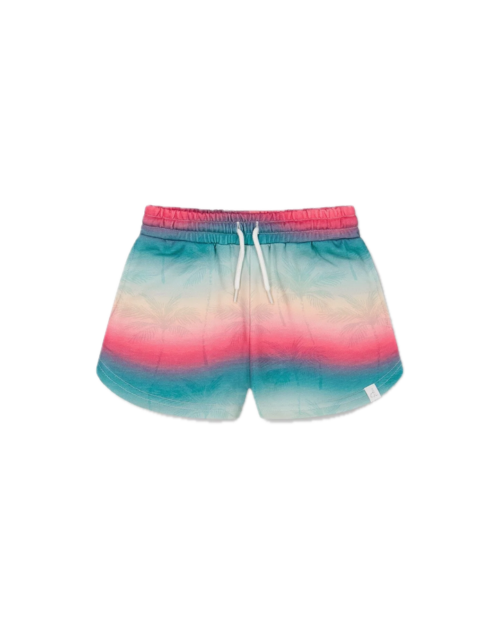 Deux Par Deux French Terry Short Printed Tie Dye Waves