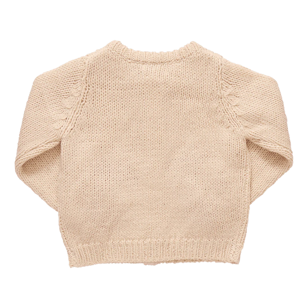 Pink Chicken Maude Sweater - Cream Flower Embroidery