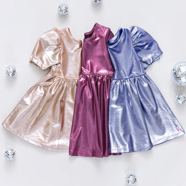 Pink Chicken Lame Laurie Dress - Champagne