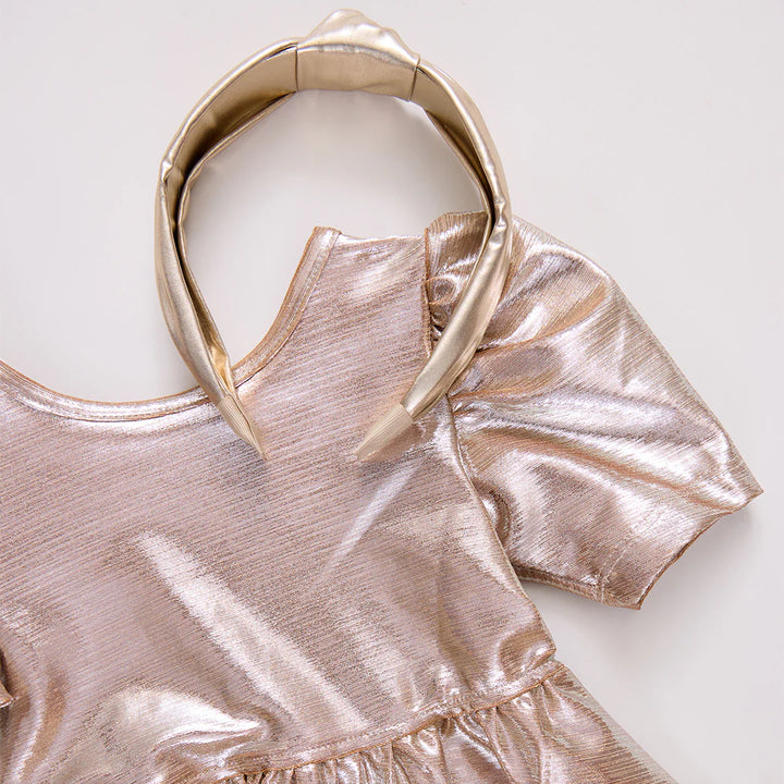 Pink Chicken Lame Laurie Dress - Champagne