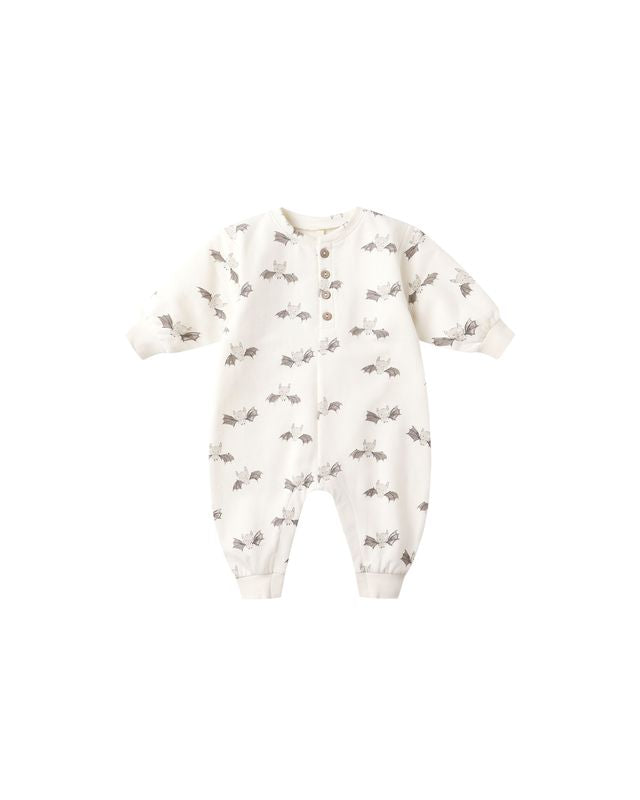 Quincy Mae Relaxed Fleece Jumpsuit - Bats
