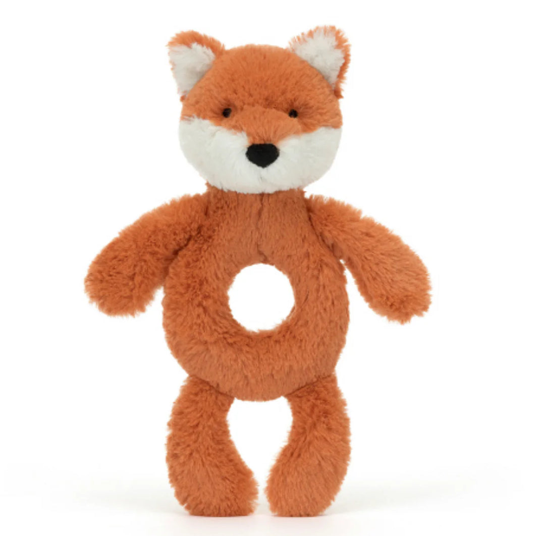 Jellycat Bashful Fox Cub Ring Rattle Hopscotch Kids OR