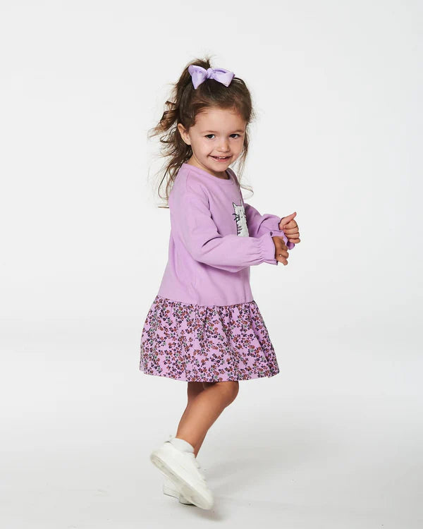 Deux Par Deux Lilac Little Flowers Dress