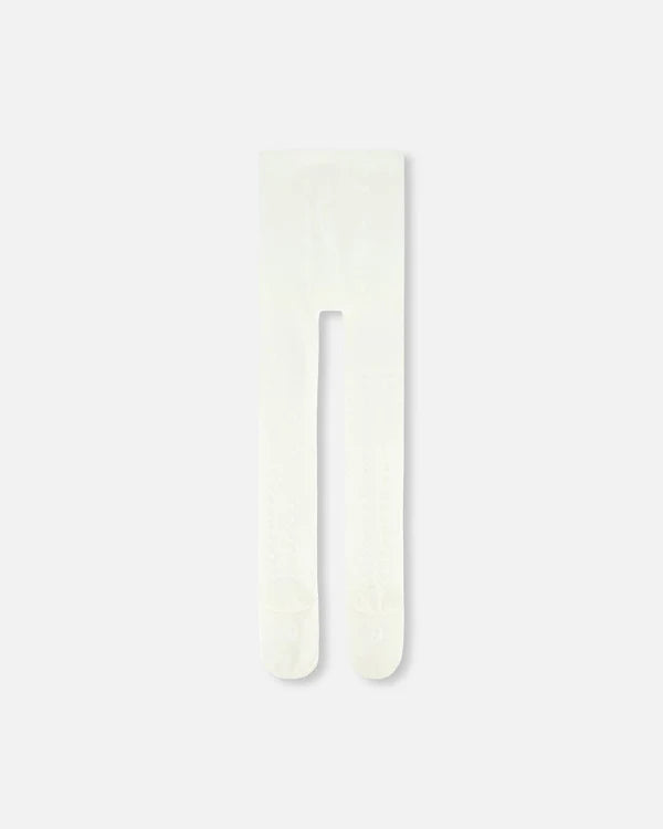 Deux Par Deux Jacquard Tights - Off White