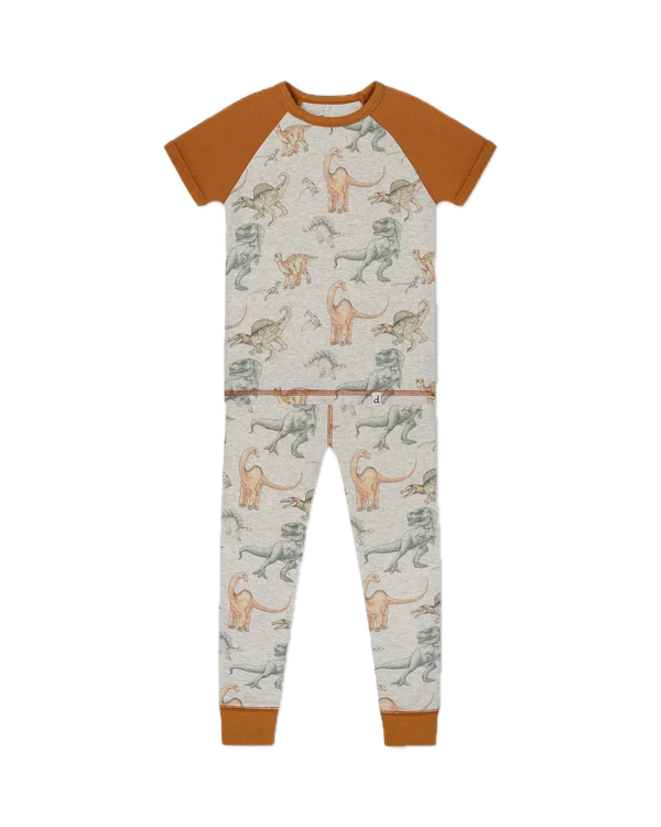 Deux Par Deux Organic Cotton Pajama Set - Dinosaurs