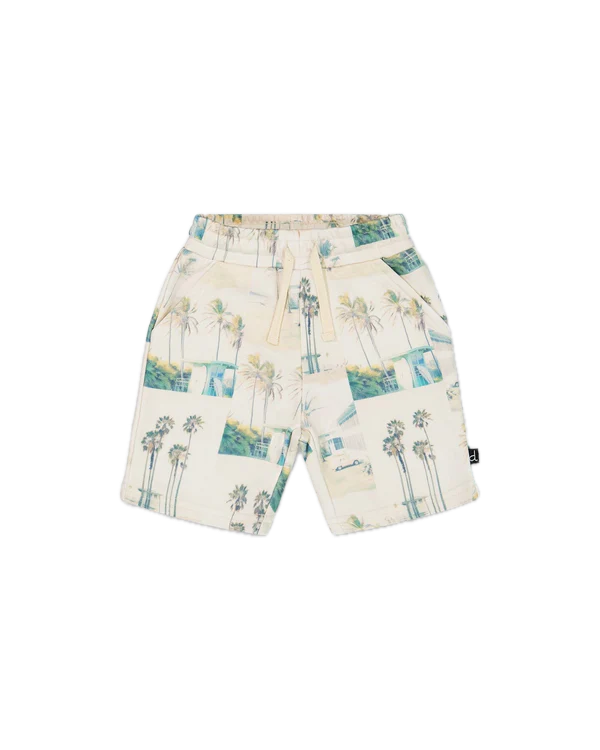 Deux Par Deux French Terry Shorts - Palm Tree
