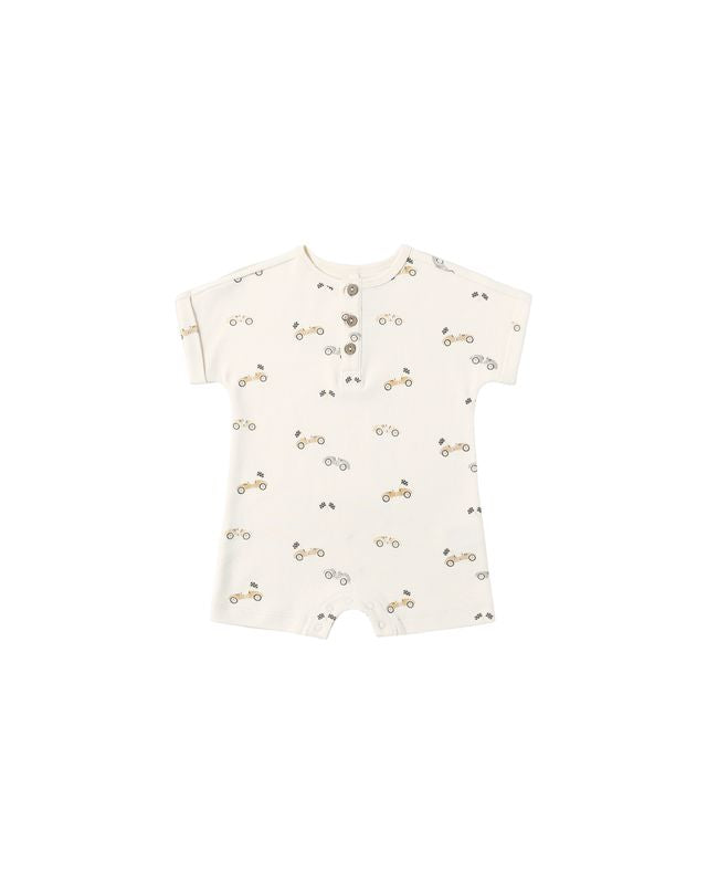 Quincy Mae Short Sleeve One-Piece - Race Car