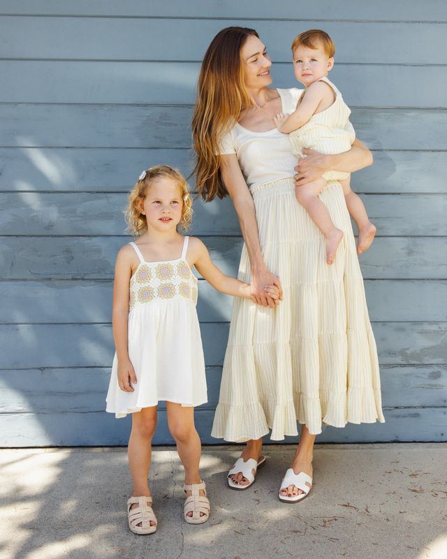 Rylee + Cru Crochet Sundress - Citron Daisy Check