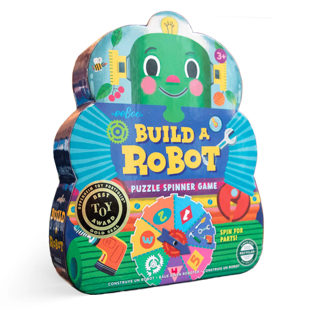 Eeboo Build a Robot Shaped Spinner Game