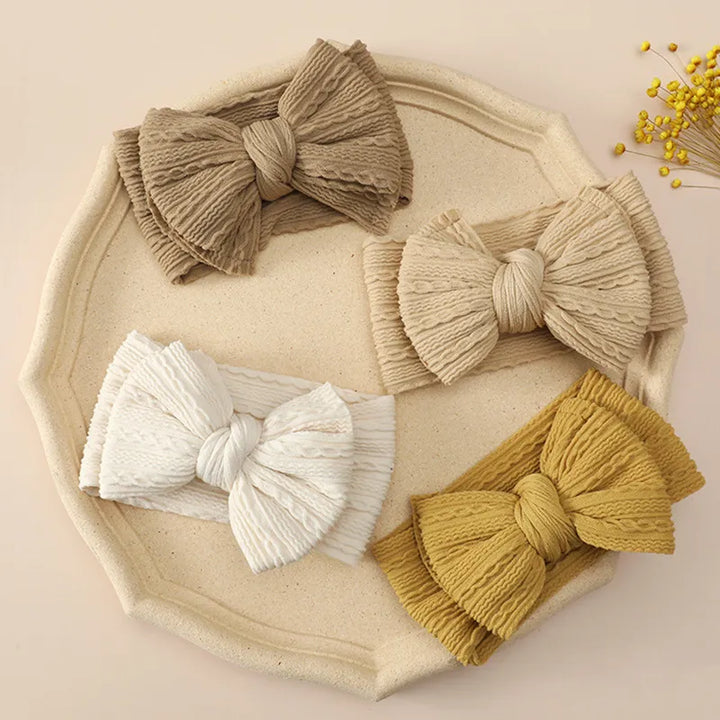 Hopscotch Kids Cable Knit Bow Headbands