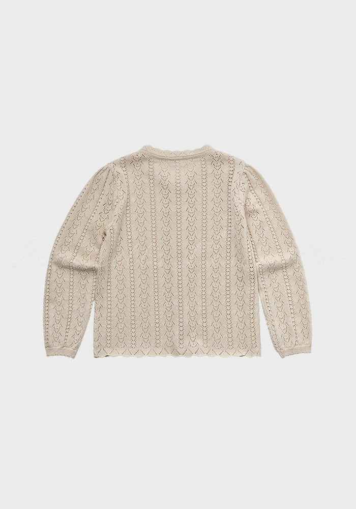 Louisiella Roselia Knit Cardigan - Light Beige