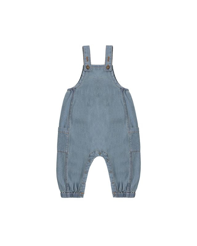 Rylee + Cru Cargo Baby Overall - Washed Blue