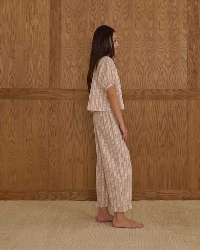 Rylee + Cru Teen Ruffle Pajamas - Candy Cane Stripe