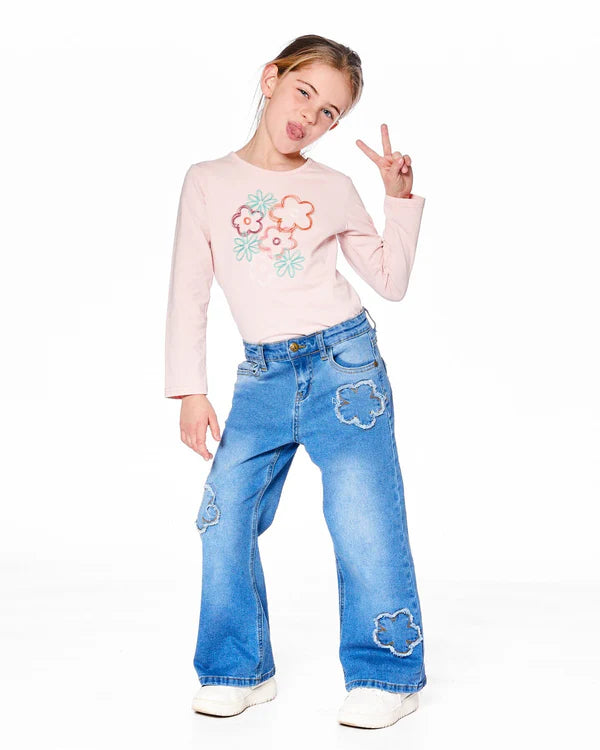 Deux Par Deux Big Flowers Organic Tee