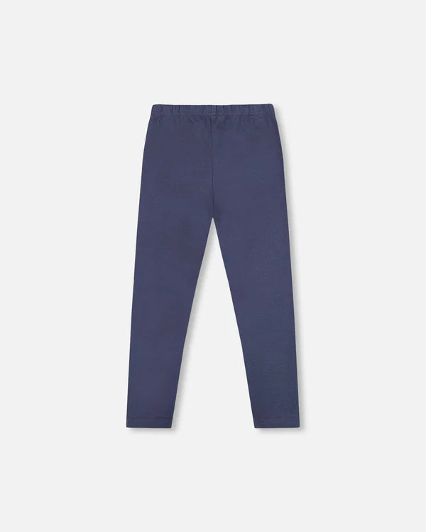 Deux Par Deux Organic Heart Navy Leggings