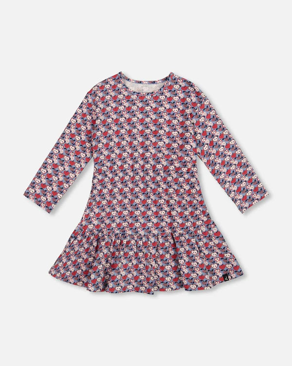 Deux Par Deux Mini Apples Organic Flounce Dress