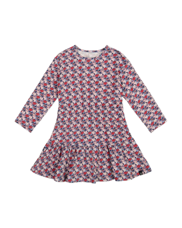 Deux Par Deux Mini Apples Organic Flounce Dress