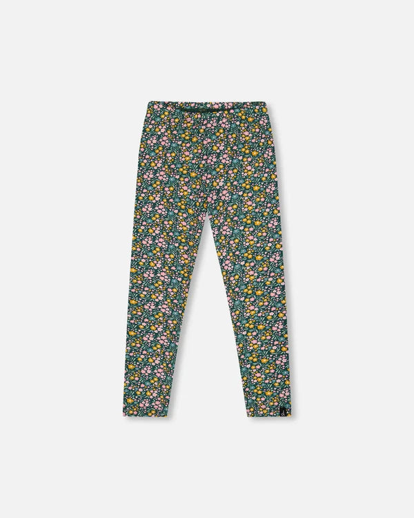 Deux Par Deux Leggings - Green Floral
