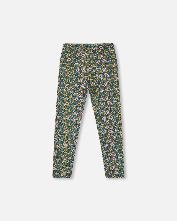 Deux Par Deux Leggings - Green Floral