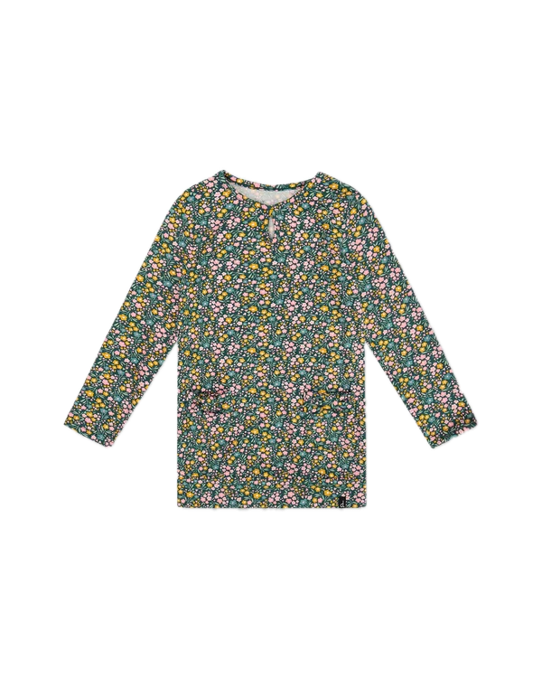 Deux Par Deux Jersey Tunic - Green Floral