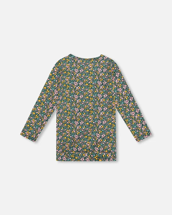 Deux Par Deux Jersey Tunic - Green Floral
