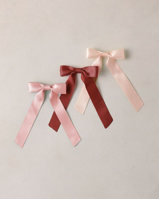 Noralee Satin Ribbon Bows - Blush, Red, Pink