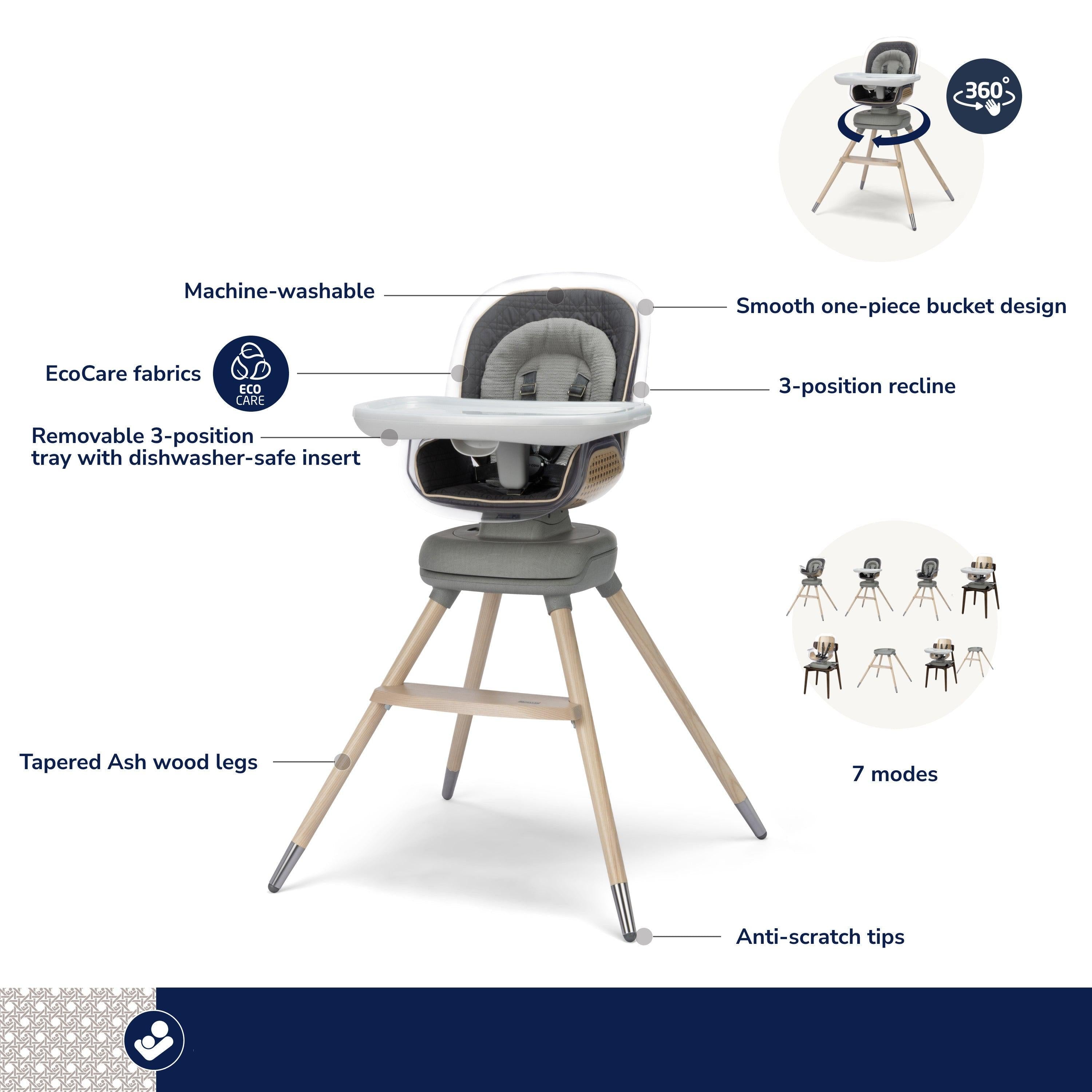 Maxi-Cosi Kindred Kiskadee 360° Rotating High Chair – Hopscotch