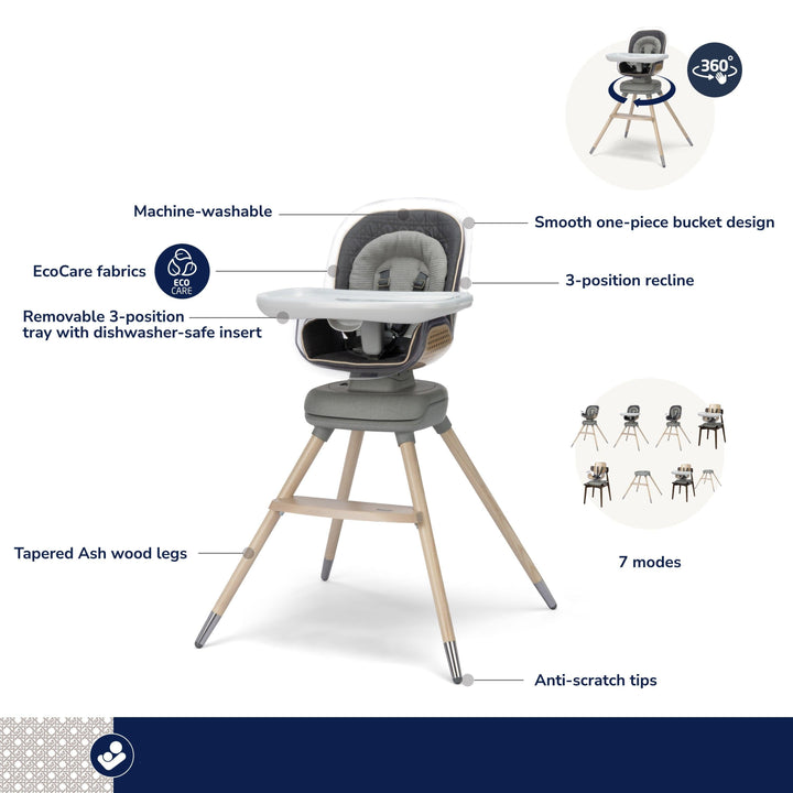 maxi cosi high chair insert Maxi-Cosi Kindred Kiskadee 360° Rotating High Chair