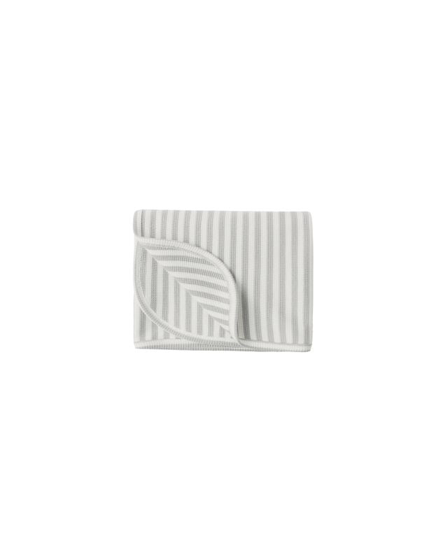 Quincy Mae Waffle Baby Blanket - Sage Stripe