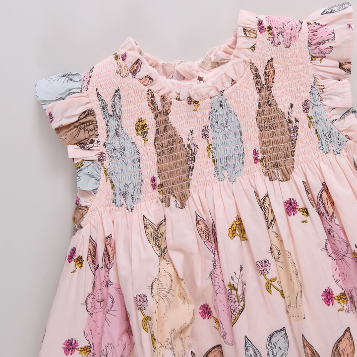 Pink Chicken Baby Girl Stevie Dress Set - Vintage Bunnies
