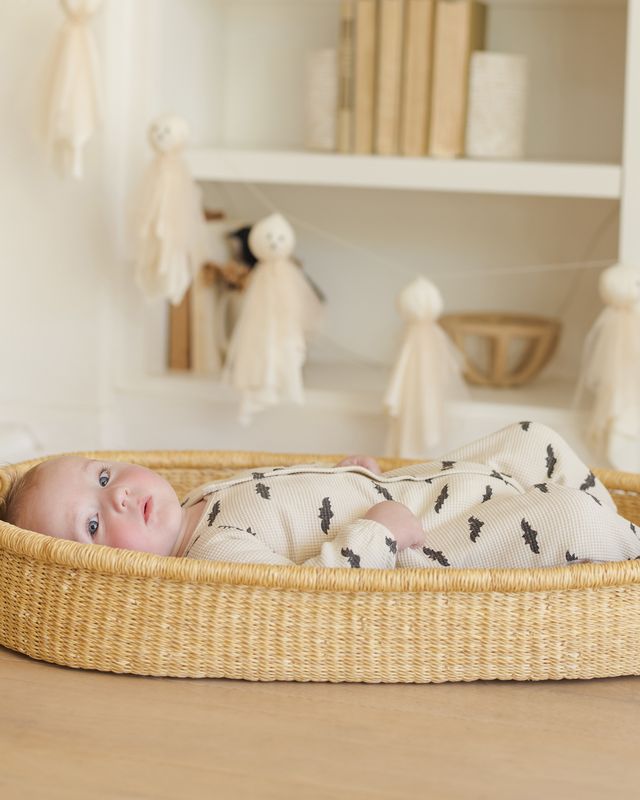 Quincy Mae Waffle Long Sleeve Jumpsuit - Bats