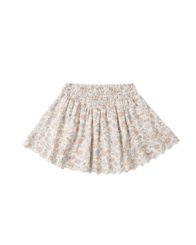 Rylee + Cru Smocked V Mini Skirt - Bloom