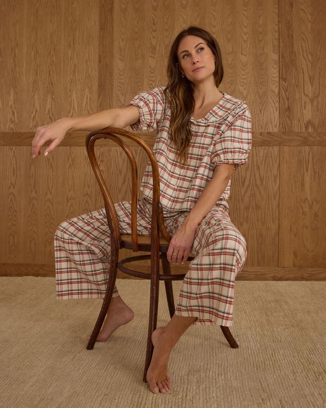 Rylee + Cru Womens Ruffle Pajamas - Holiday Flannel