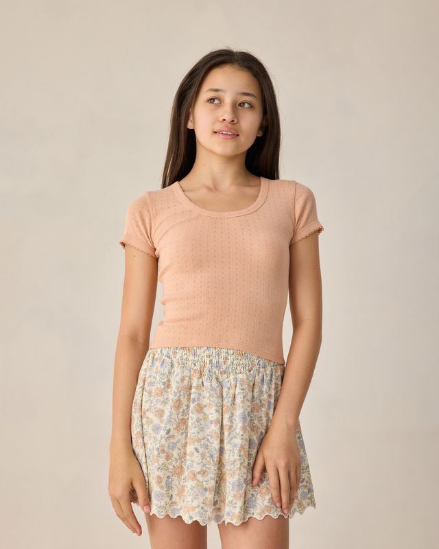 Rylee + Cru Teen Pointelle Jersey  - Melon