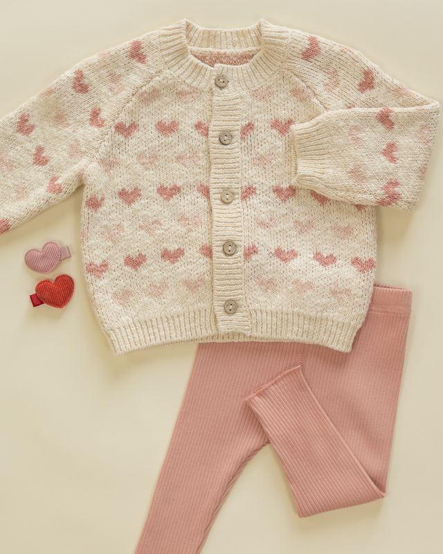 Quincy Mae Knit Cardigan - Hearts