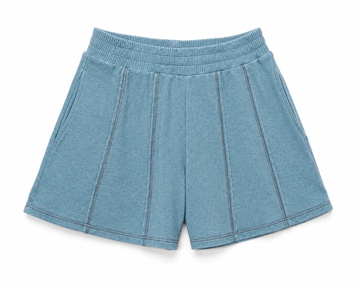 Tenly Hacci Raw Seam Swing Shorts - Glacier