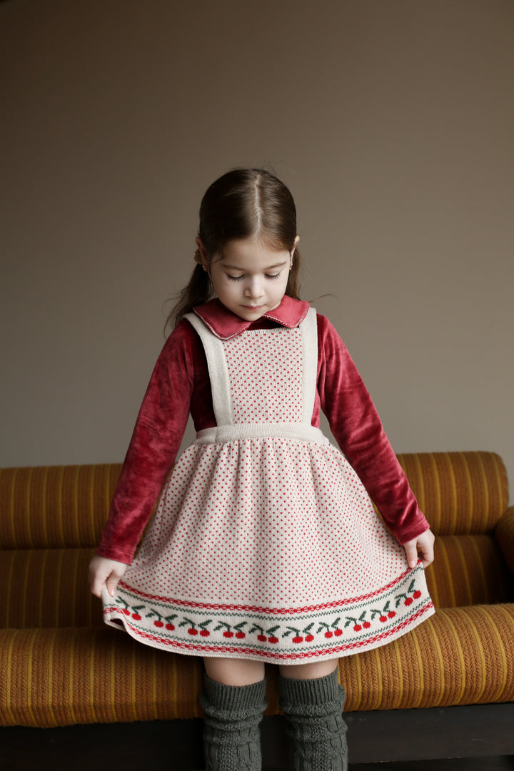 Kalinka Kids Ornella Cherry Pinafore