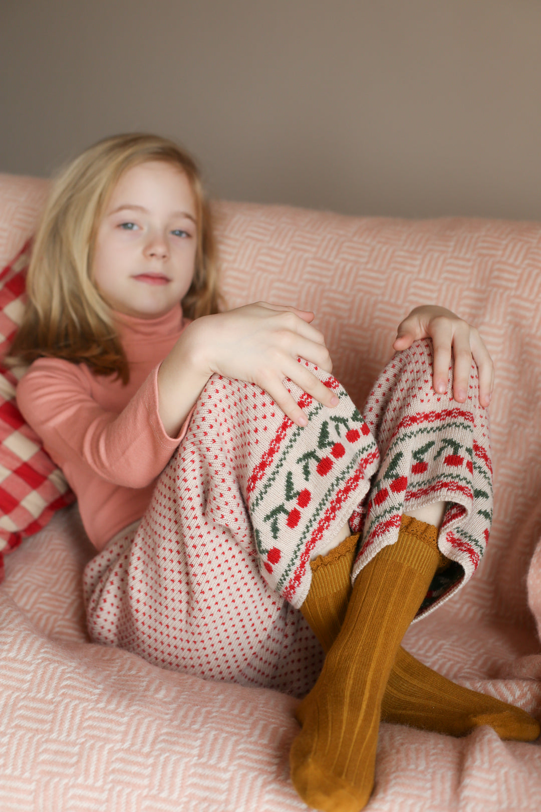 Kalinka Kids Ornela Cherry Knit Pants