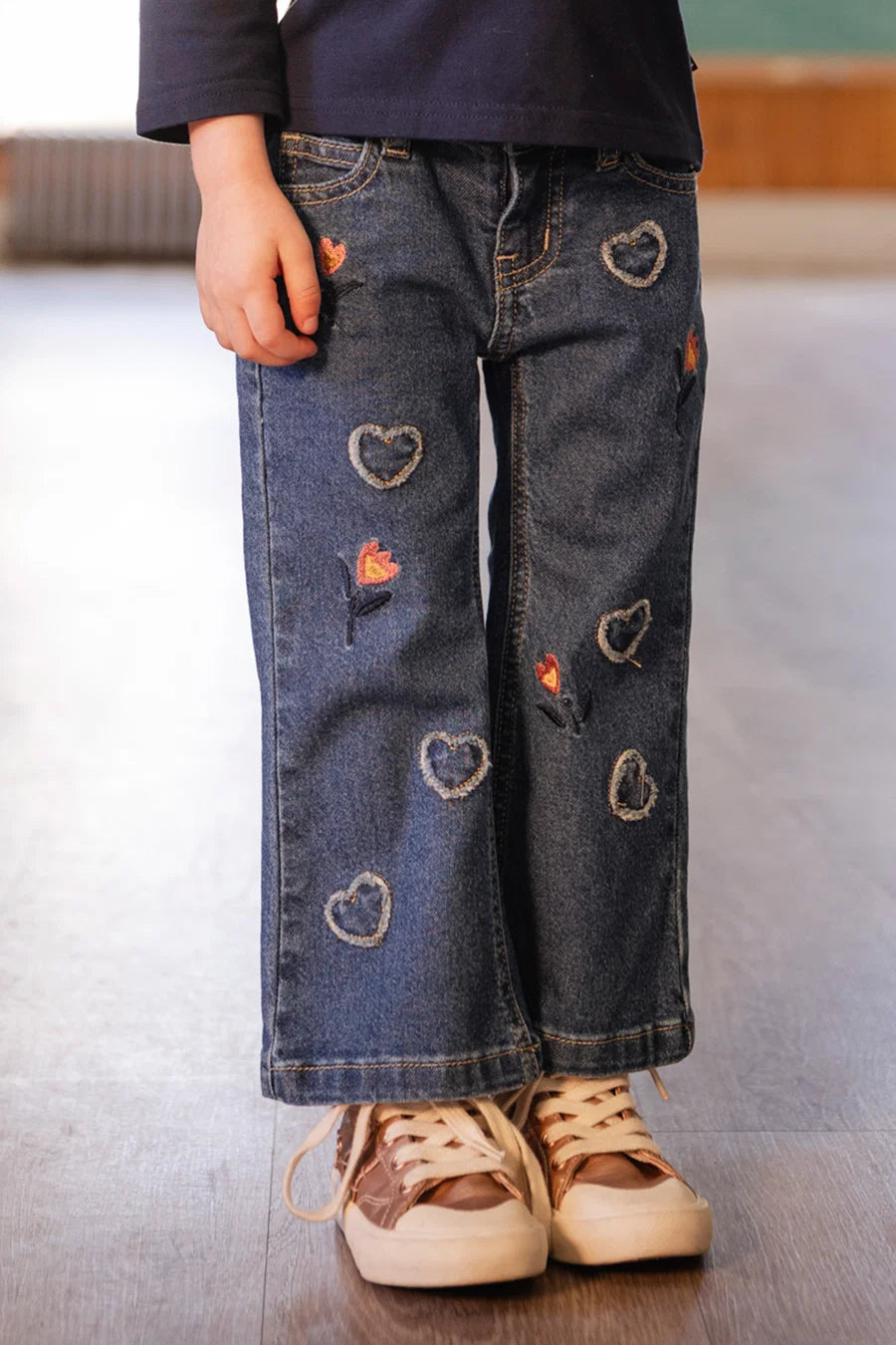 Deux Par Deux Boot Leg Jeans - Navy Blue Denim
