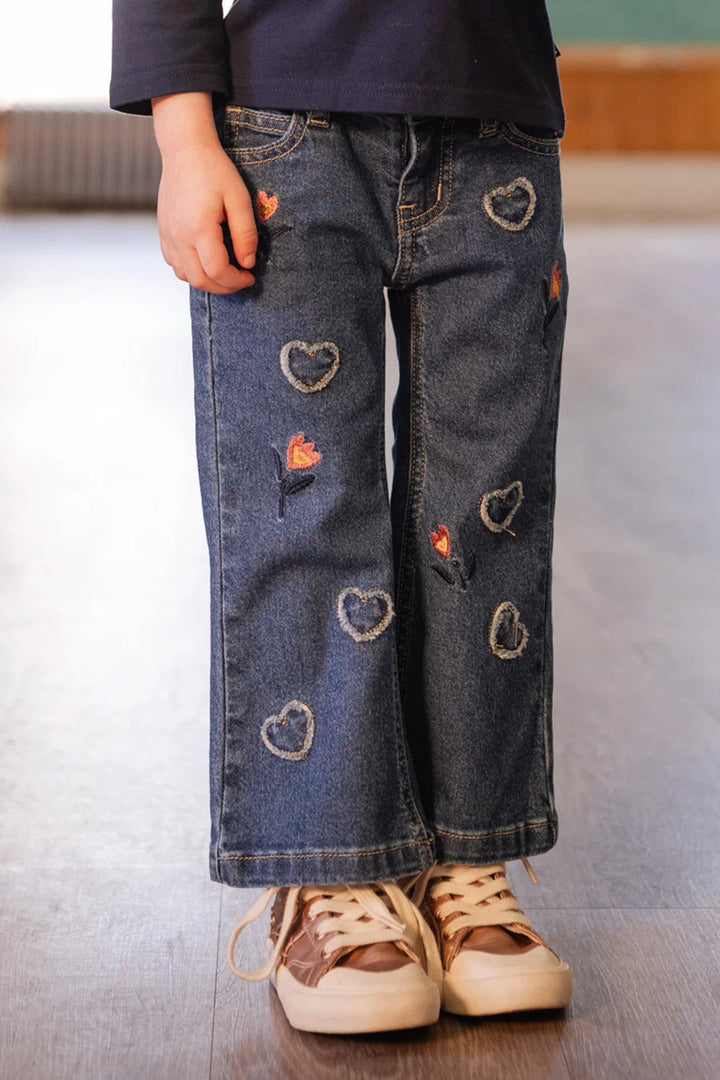 Deux Par Deux Boot Leg Jeans - Navy Blue Denim