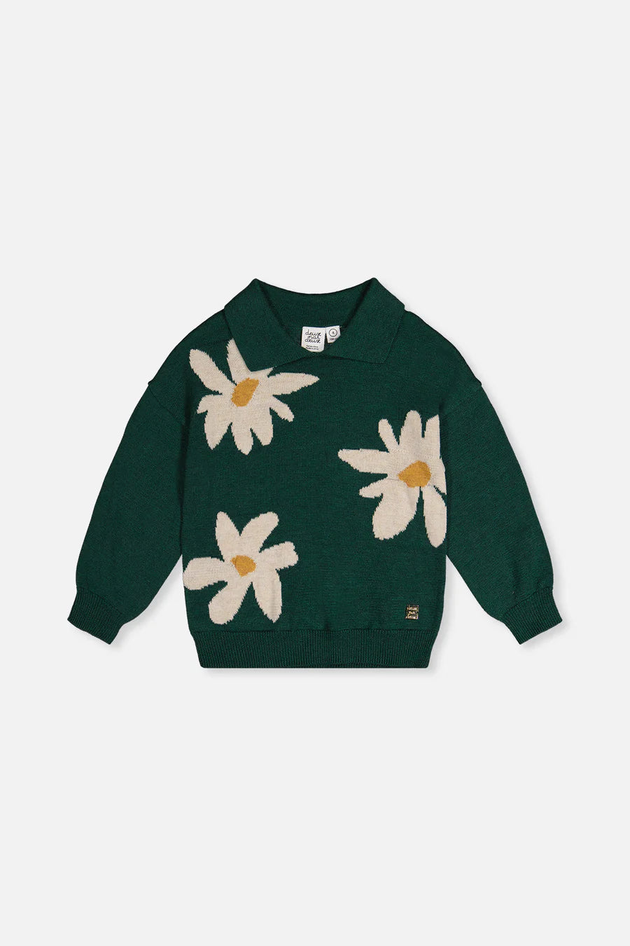Deux Par Deux Knitted Sweater + Flare Pants Set - Jasper Printed Green