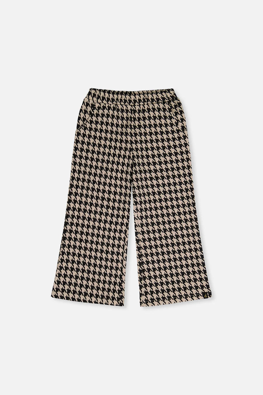 Deux Par Deux Flare Pants - Black/Beige Houndstooth