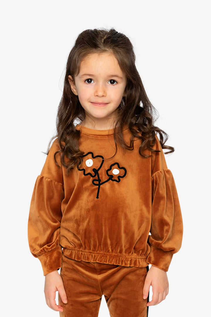 Deux Par Deux Velvet Top - Brown