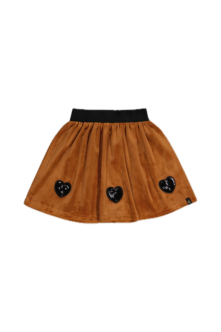 Deux Par Deux Velvet Skirt - Brown